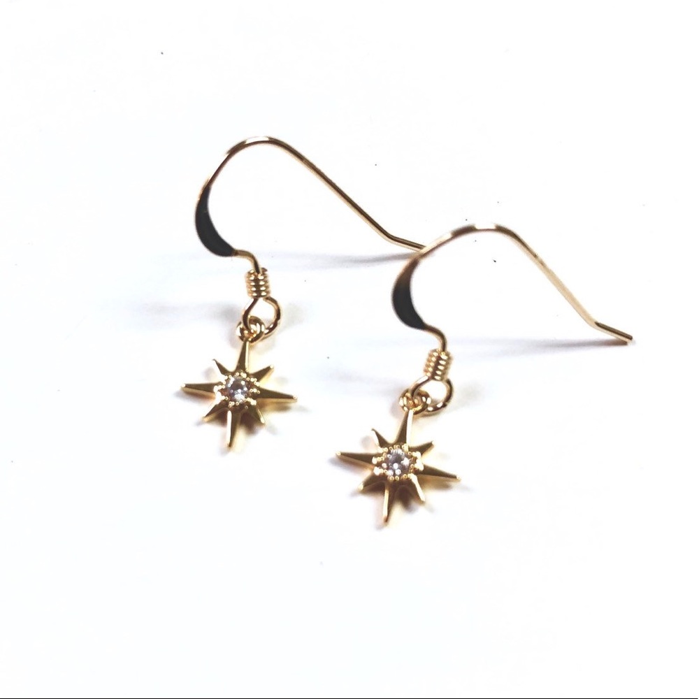 Star Earrings, Celestial, North Star, Polaris - Picture 4 of 11